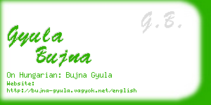 gyula bujna business card
